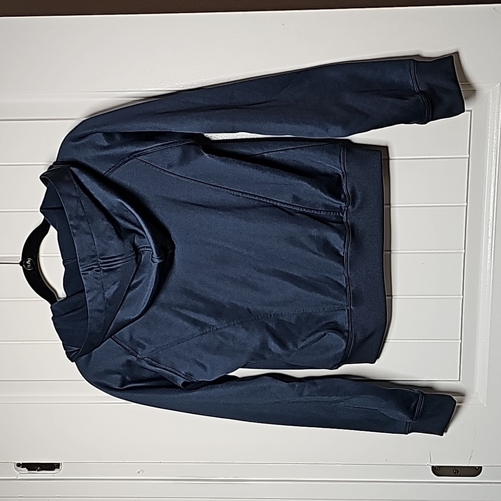 Puma Training XS navy blue zip up hoodie, neon pink/orange accents - Picture 15 of 15